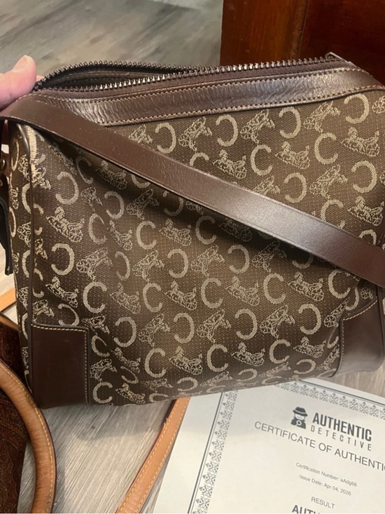 Celine Handbags - Celine Brown Monogram Canvas Crossbody EUC